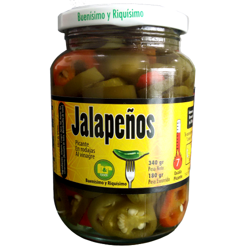 B&amp;R Jalapeños en Rodajas, Frasco 340 g