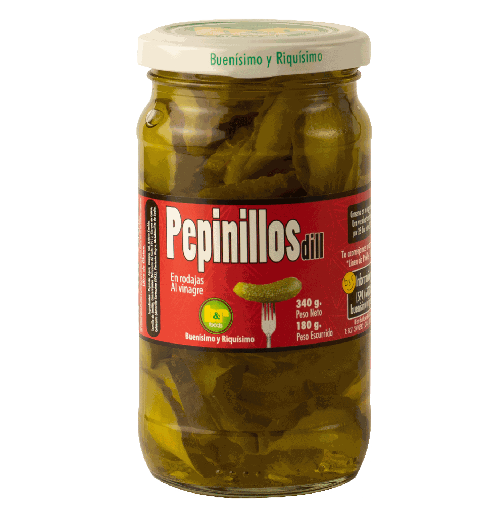 B&amp;R Pepinillos en Rodajas Tipo Americano, Frasco 340 g